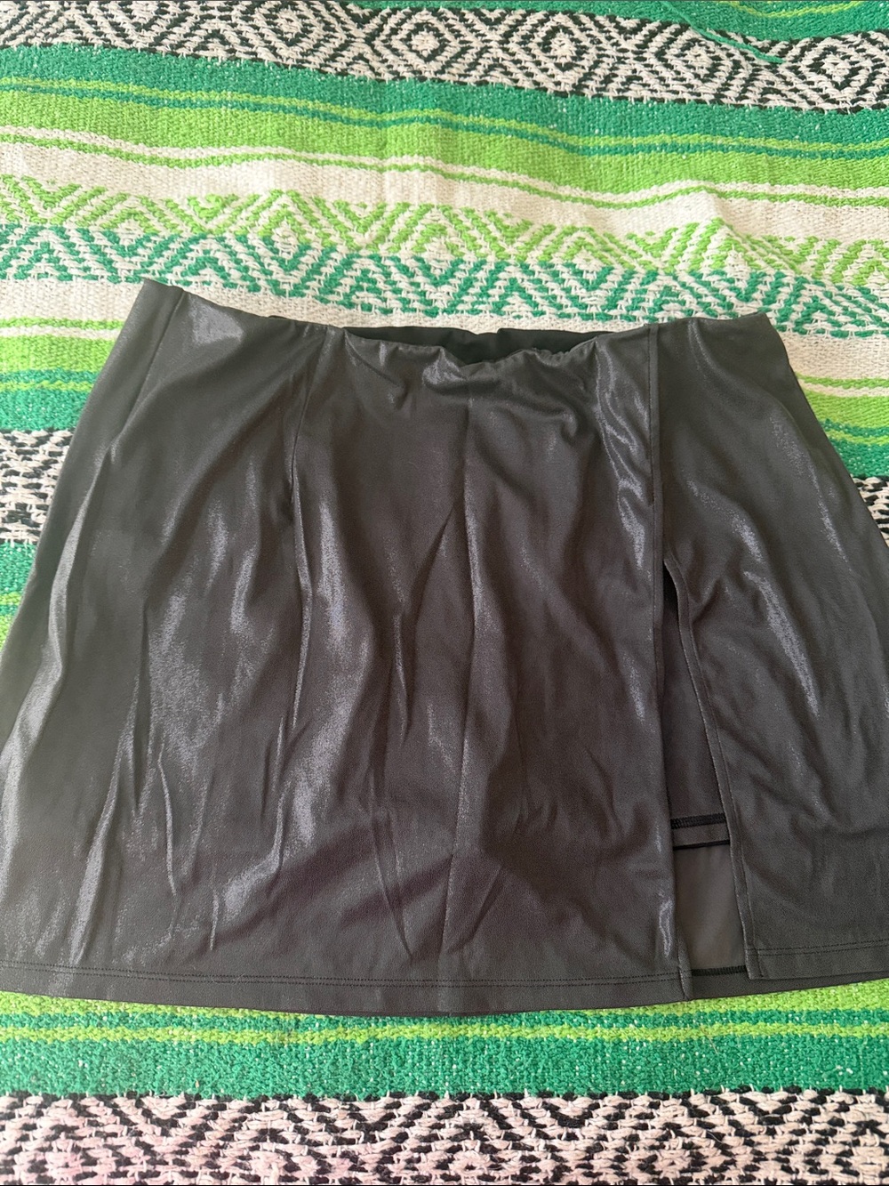 Halara Black Faux Leather Shimmer Mini Skirt - Women